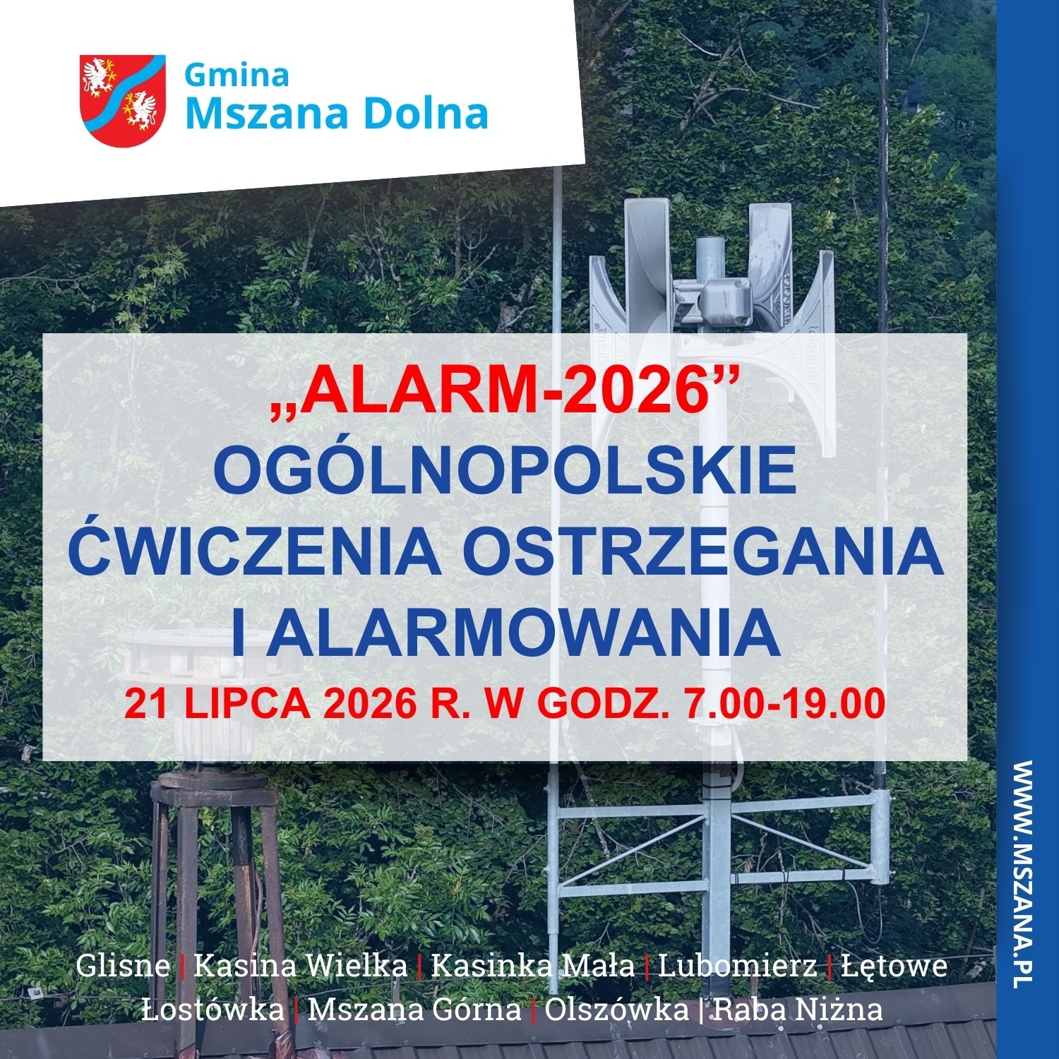 miniaturka dla wpisu o tytule: Ogólnopolskie ćwiczenia „ALARM-26” – uruchomienie syren alarmowych